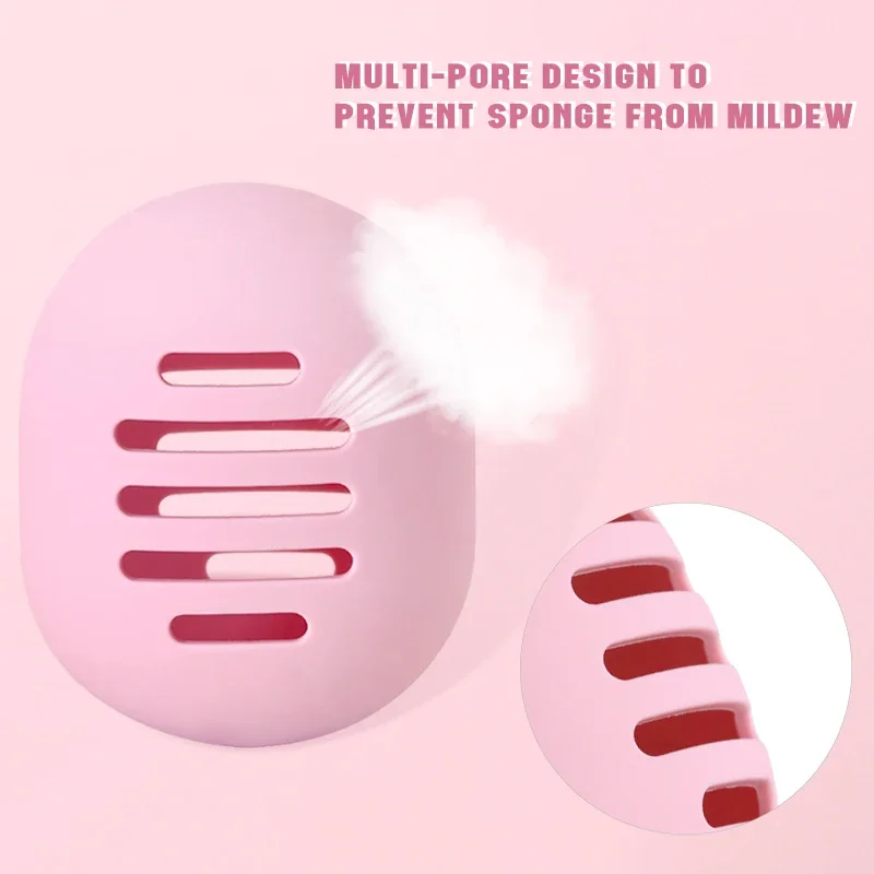 1 pz porta spugna per trucco custodia per frullatore multi-foro in silicone ecologico da viaggio scatola porta soffio cosmetico portatile