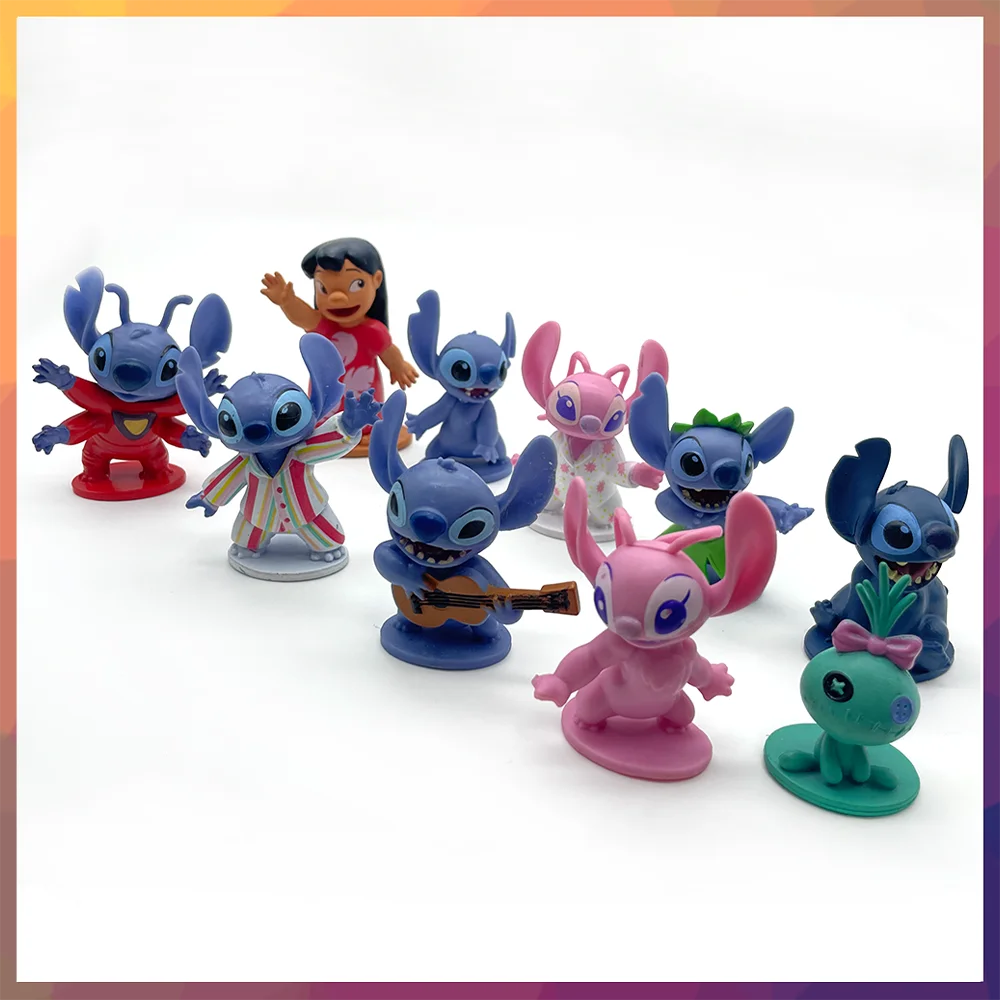 10 قطعة/المجموعة غرزة الملاك الدمى اليدوية أنيمي الكرتون لطيف نموذج سيارة الحلي لعب الأطفال كعكة القبعات العالية أفكار هدية عيد