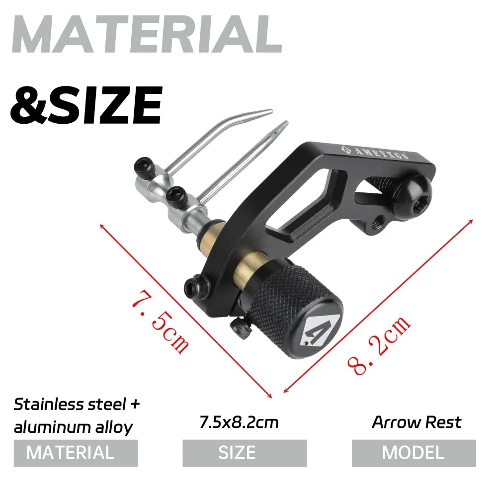 Arrow Rest Aluminum Alloy Stainless Steel Adjustable Right Hand for Compound Recurve Bow Hunting Shooting Target Practice