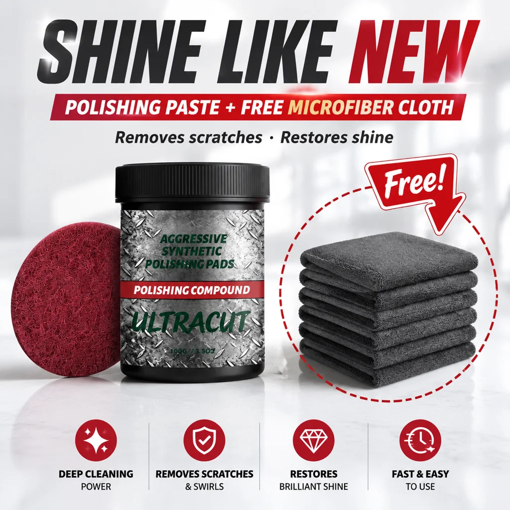 Ultracut Aggressive Synthetic Polishing Pads Polishing Compound With Sponge And Cleaning Cloth For Home Car Metal Polish Scratch