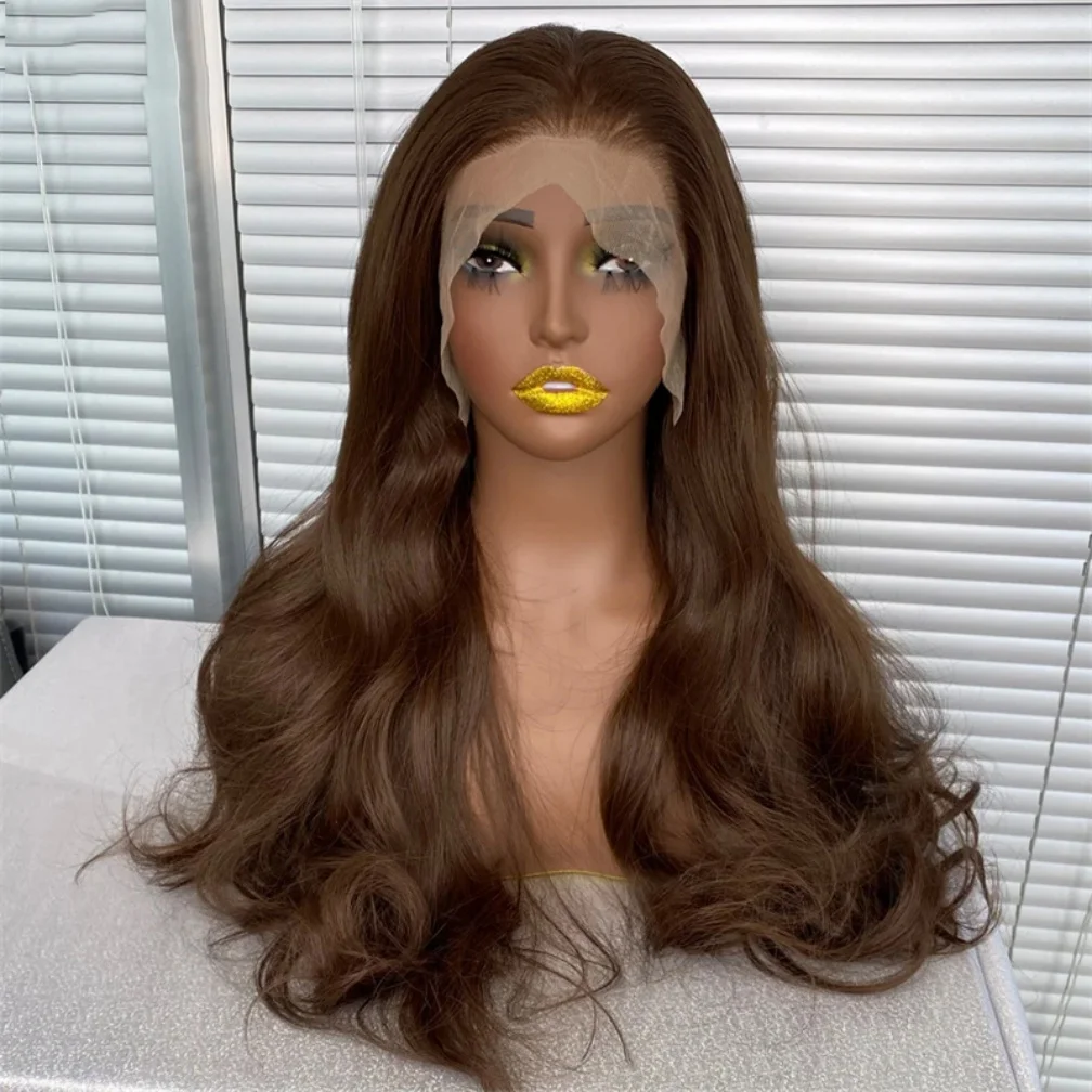 

Длинный парик из натуральных еврейских волос с эффектом волн, коричнево-русый, 5x5, на шелковой основе, с HD-кружевом, европейские волосы, с эффектом бэби-хейр, предварительно пророщенный, без клея