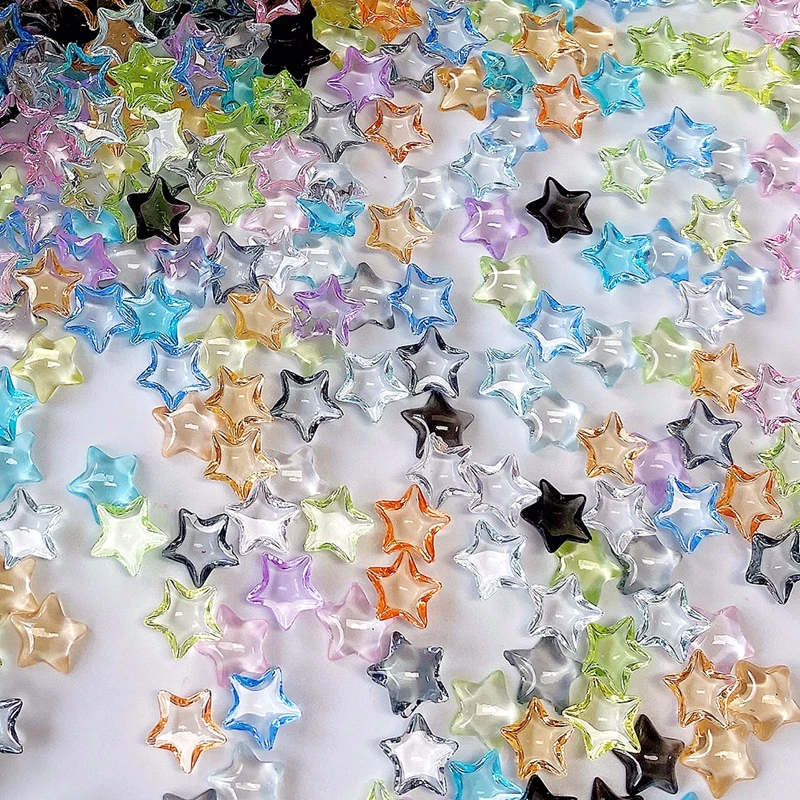 30PCS Transparent Flat Back Stars 3D Nail Art Rhinestone Charms Jewelry Accessories Parts For Manicure Nails Decoration Supplies