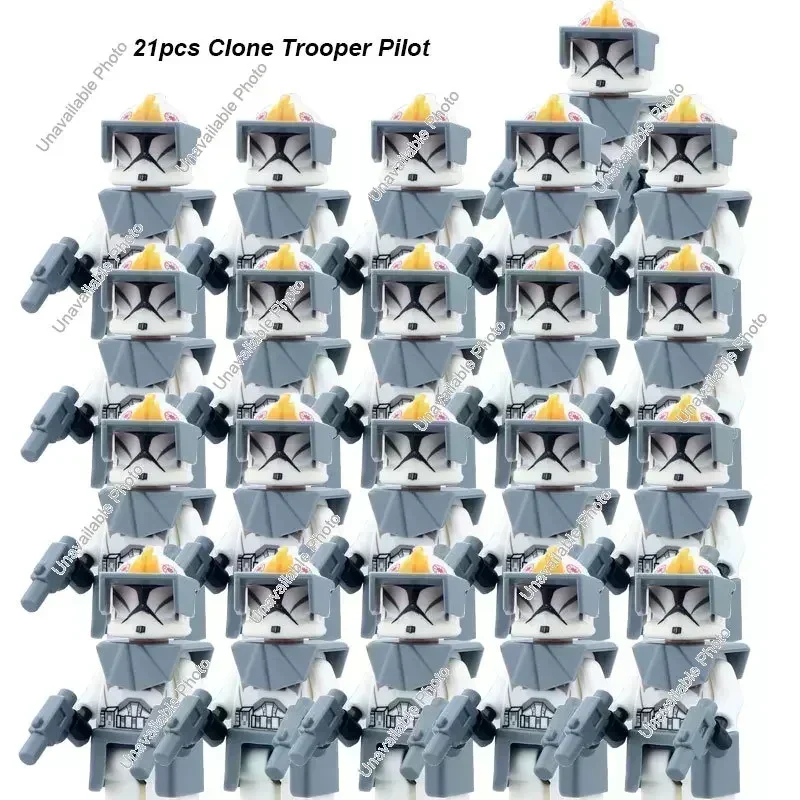 BLOKEES Neue Star Wars Kapitän 501. Klonlegion Sturmtruppler Figur SW585 Kompatible Bausteine Kinderspielzeug Geschenk 21-teilig