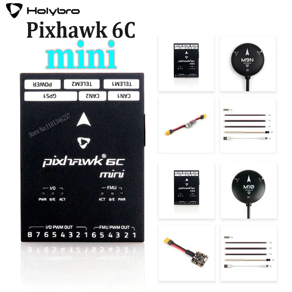 

Holybro Pixhawk 6C Mini Flight Controller with PM02 V3 12S/PM06 14S Power Module and M9N/M10 GPS for RC Multirotor Airplane