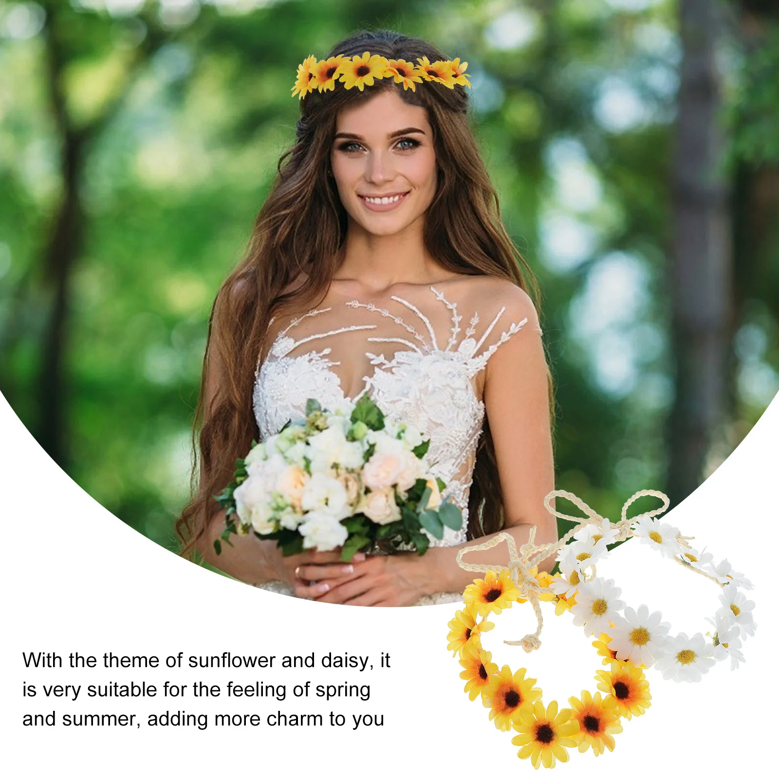 

16Pcs Sunflower Hair Accessories Bridal Headbands Wedding Hair Clips Headpiece Bride Headband Lightweight Party Photography