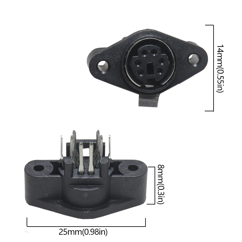 【10-5PCS】Terminal Socket DIN Jack Connector Mini PS2 6Pin 6P with Fixed Hole