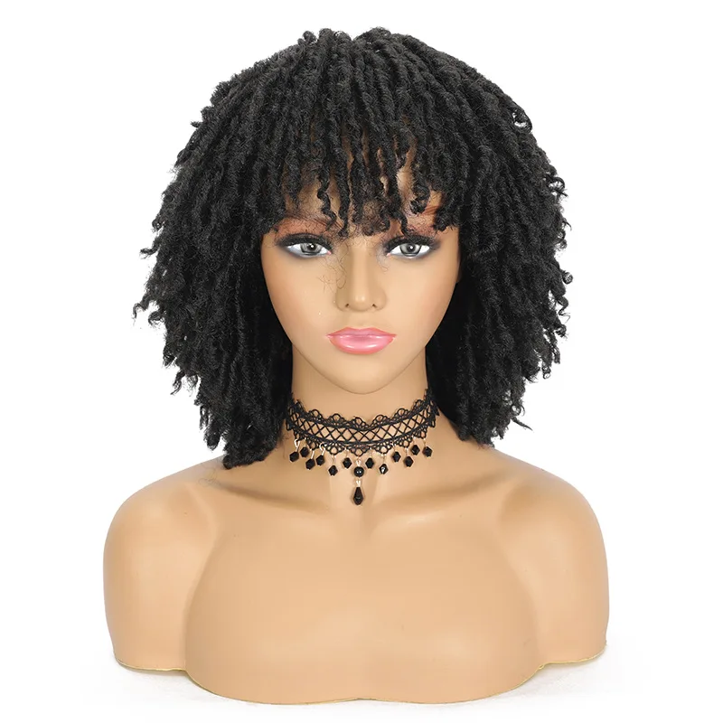 European and American wig dirty braids short Costume wig full head cover Full Women's Wig Natural hair wig