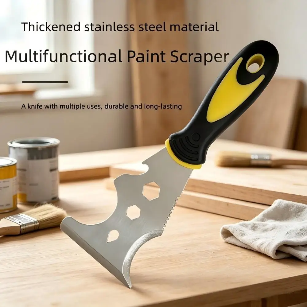 15-in-1 Multi Function Painter Hand Tool, Stainless Steel Putty Scraper Shovel for Glue Caulk Floor & Ship Hull Residue Cleaning