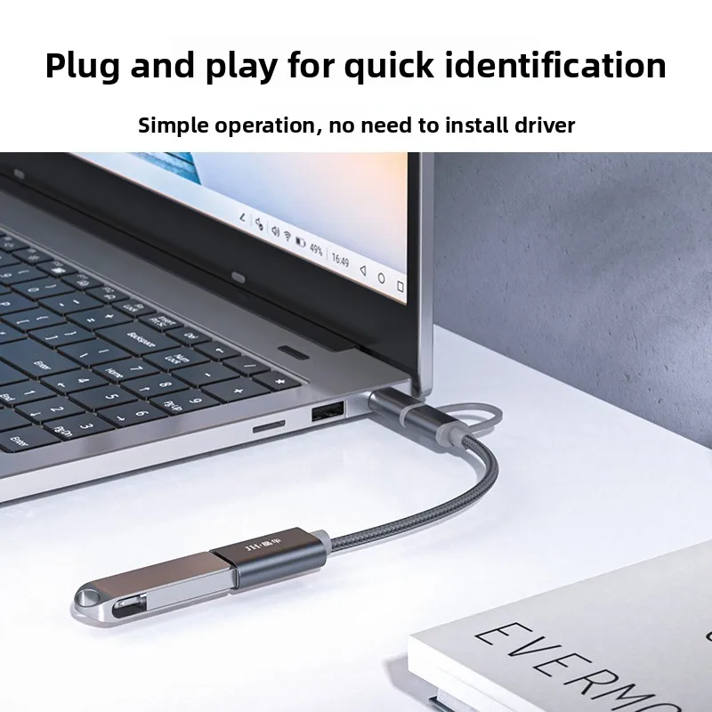 2-in-1 OTG Adapter, Type-C & Micro USB To USB, Connect U Drive Card Reader for Android, Universal