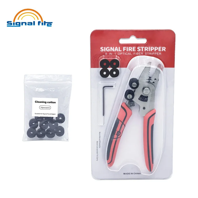 

Signal Fire New 8 in 1 Optical Fiber Stripper Optic Fiber Miller Stripper Scissors Wire Stripping pliers ZSQ-08