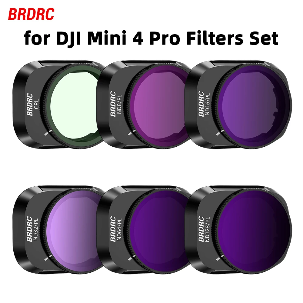 BRDRC Filters Set for DJI Mini 4 Pro Professional Photography UV/CPL/ND/NDPL Kits Lens