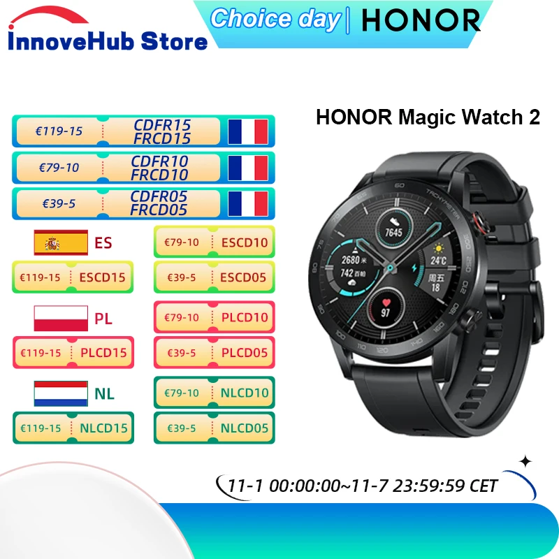 HONOR Magic Watch 2 Smart Watch Bluetooth 5.1 Smartwatch Blood Oxygen 14 Days Waterproof MagicWatch 2 AMOLED 5ATM