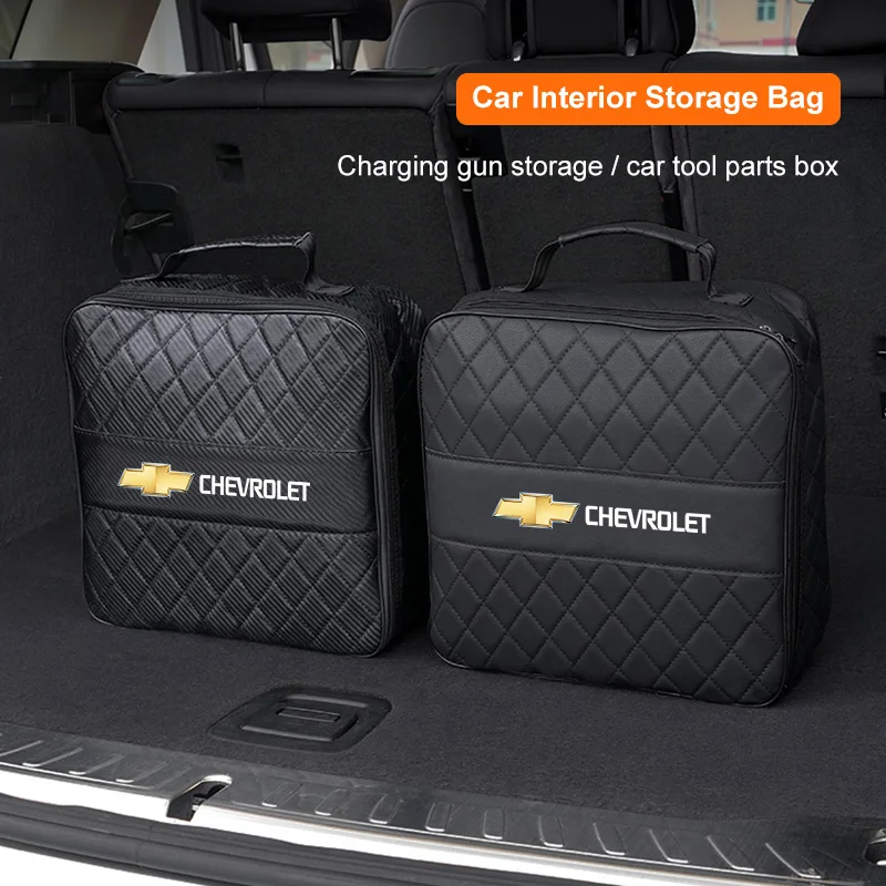 Bolsa de cuero para pistola de carga de coche, caja de almacenamiento, accesorios para automóviles para Chevrolet Corvette Montana TrailBlazer Silverado Traverse Camaro