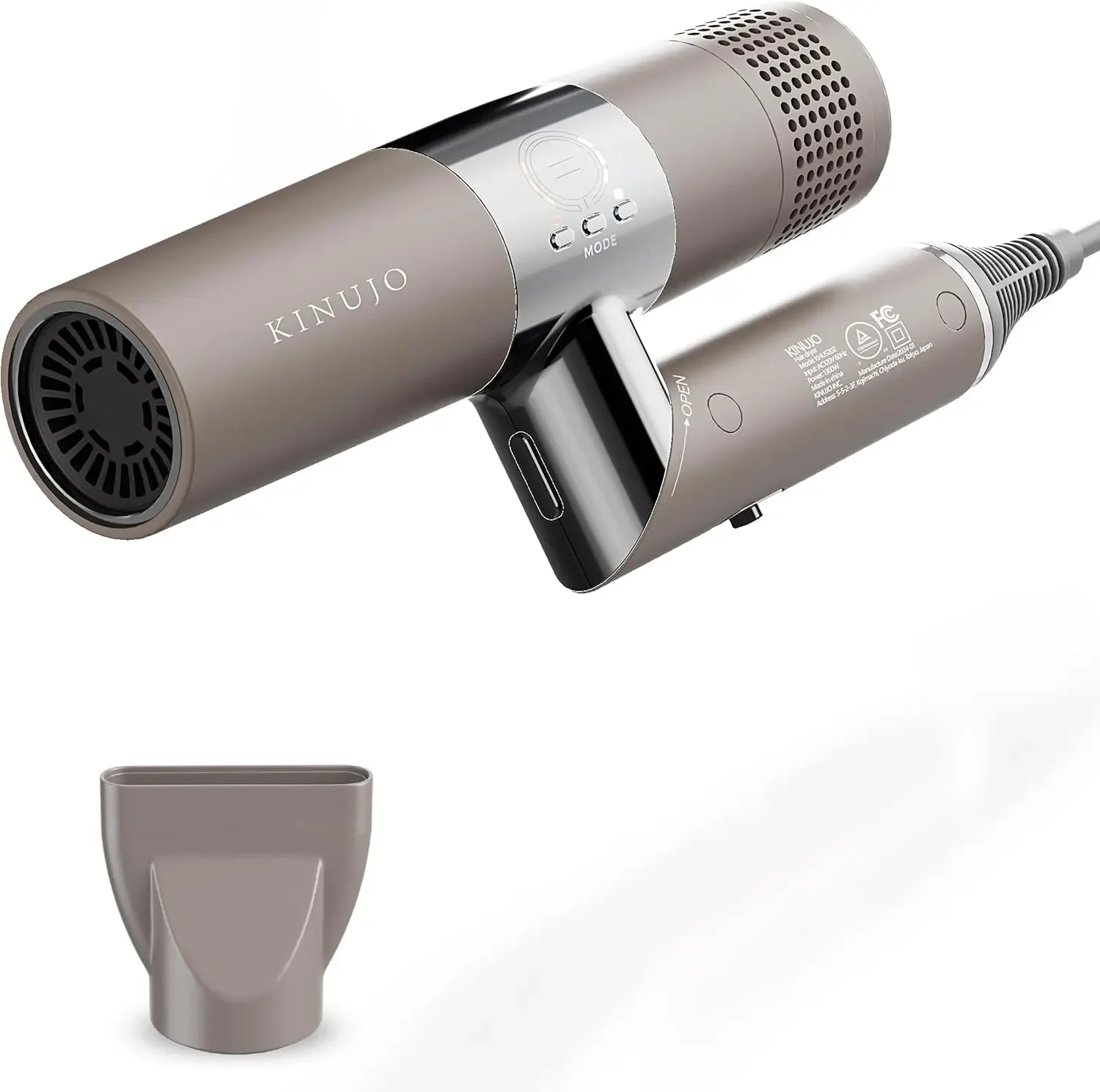 Infrared Hair Dryer Professional Blow Dryer 4th Gen BLDC Motor, Quick Dry, Low Noise, Nozzle Lightweight & Foldable