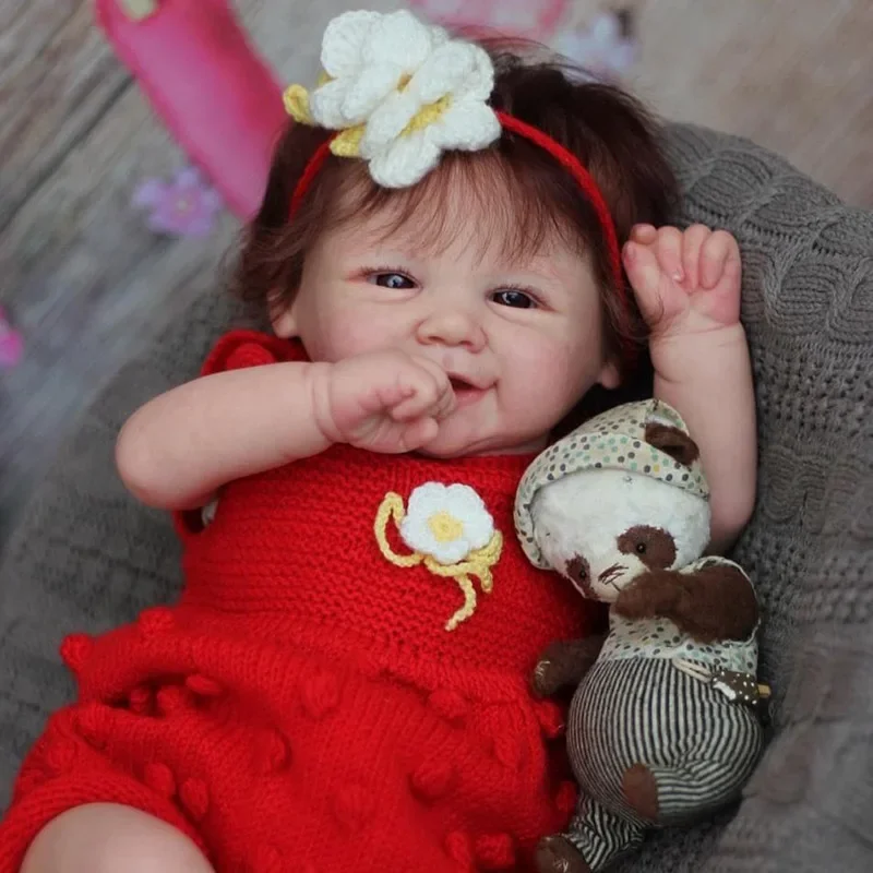 19インチのヴィヴィアンソフトボディリボーンドール、リアルな赤ちゃん人形、3Dスキン、多層ペイント、手植えの髪、タッチドール