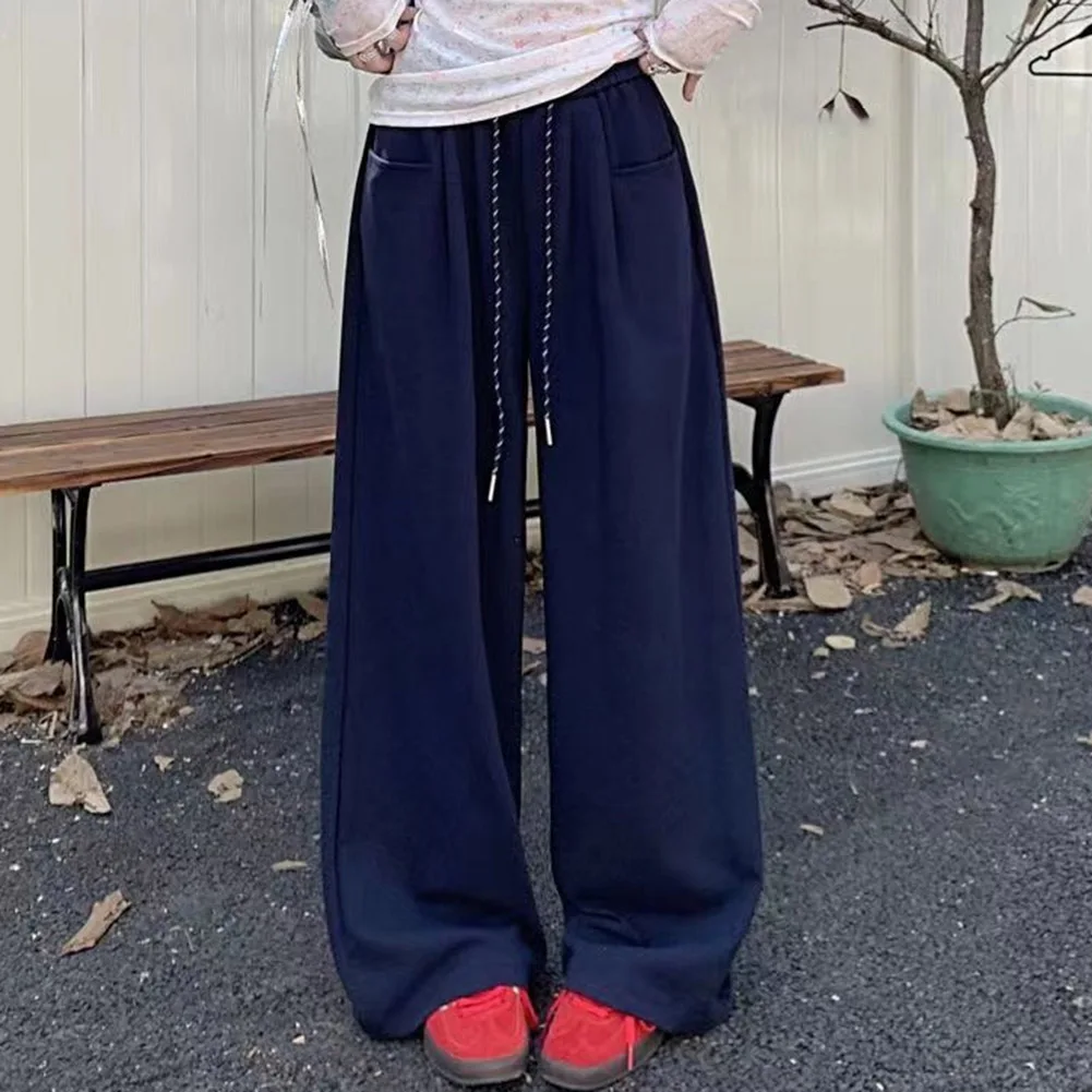 ストレートレッグパンツ ルーズポケットパンツ レギュラー丈 無地柄 セクシーなスタイル バケーションウェア ポリエステル生地