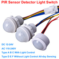 110V 220V 230V PIR Motion Sensor Light Switch DC 12V 24V Non-Adjustable Delay Infrared Human Body Motion Detector Auto Control
