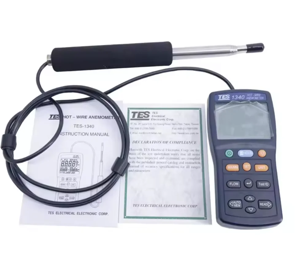 TES-1340 TES-1341 Hot-wire Anemometer Thermo Air Wind Velocity Wind Flow Tester