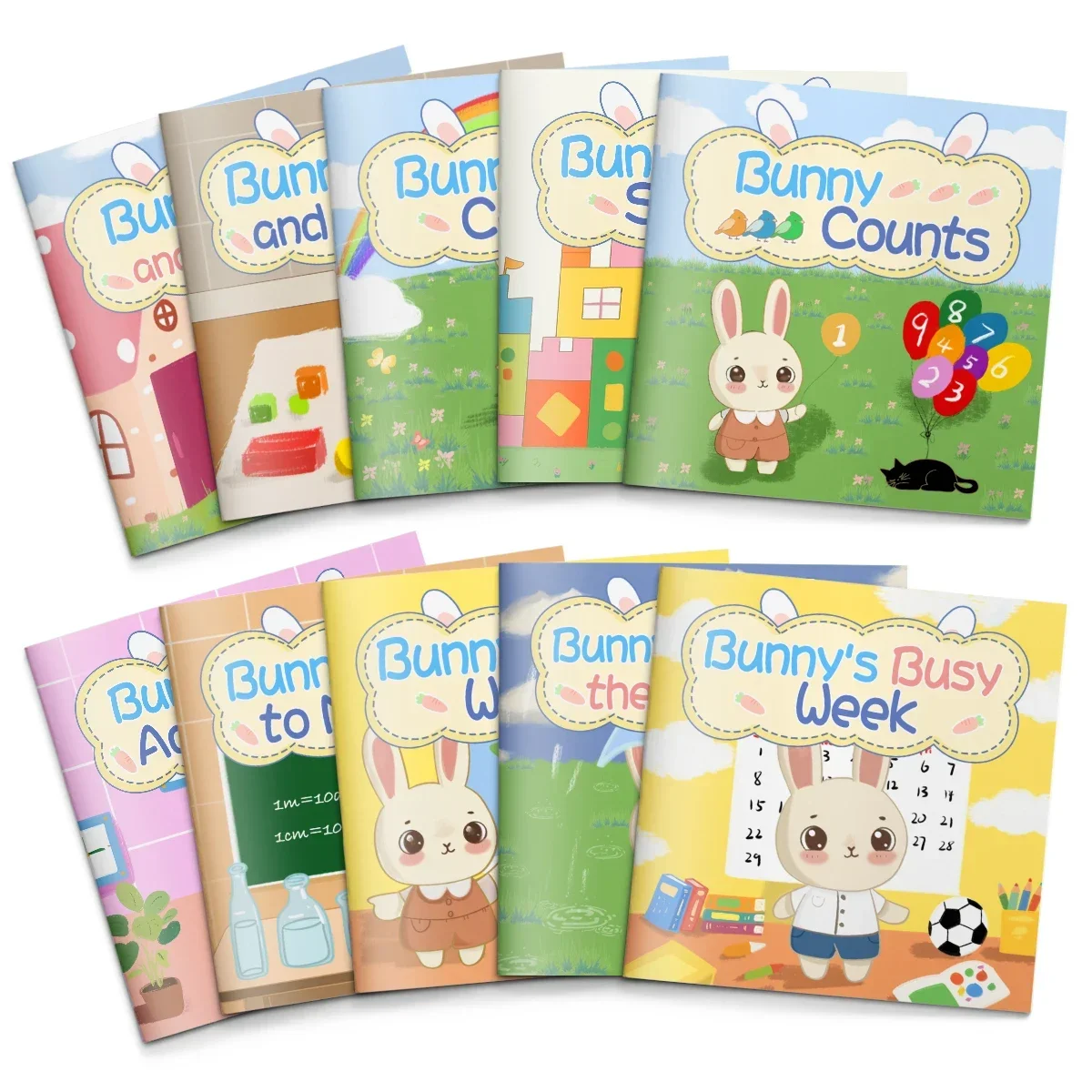 Little Rabbit Smart Enlightenment Series 10 Themes Learn Numbers Shapes Colors Kids Early Learning Educational Book - view 2
