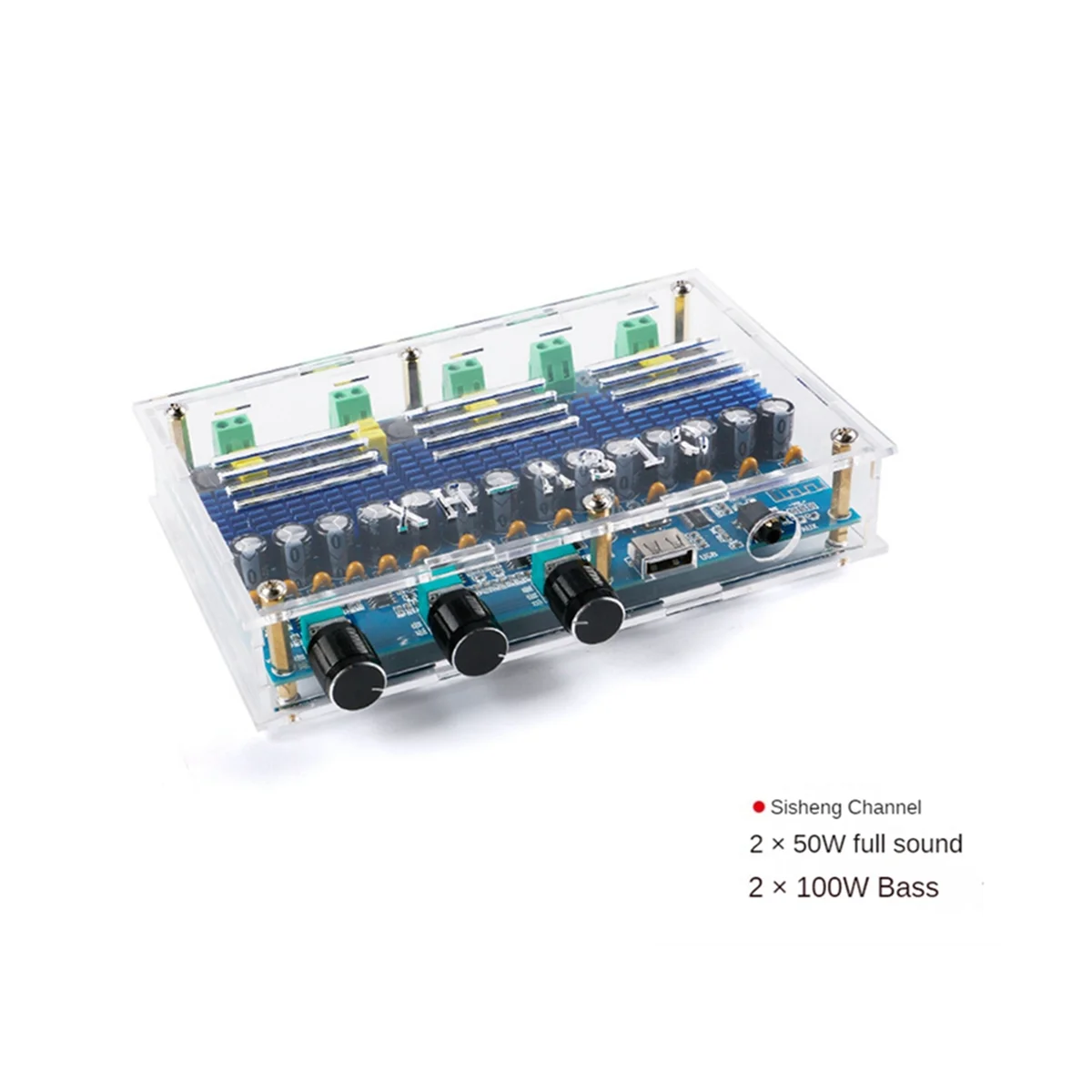 A57G-2X50W 2X100W TPA3116D2 Bluetooth 5,0 placa amplificadora Digital Subwoofer 4 canales TPA3116 Clase D AMP