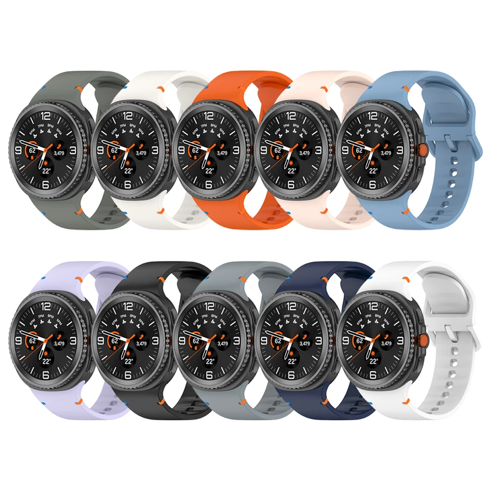 Спортивная резинка для Samsung Galaxy Watch 8, 40 мм, 44 мм, сменный оригинальный ремешок Galaxy Watch8, классический браслет 46 мм, аксессуар