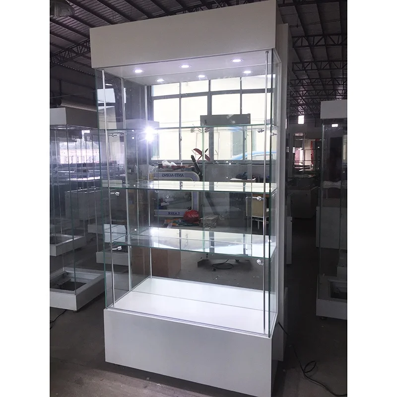 custom.Multi-layers museum display showcase and 3 glass shelves museum with LED light