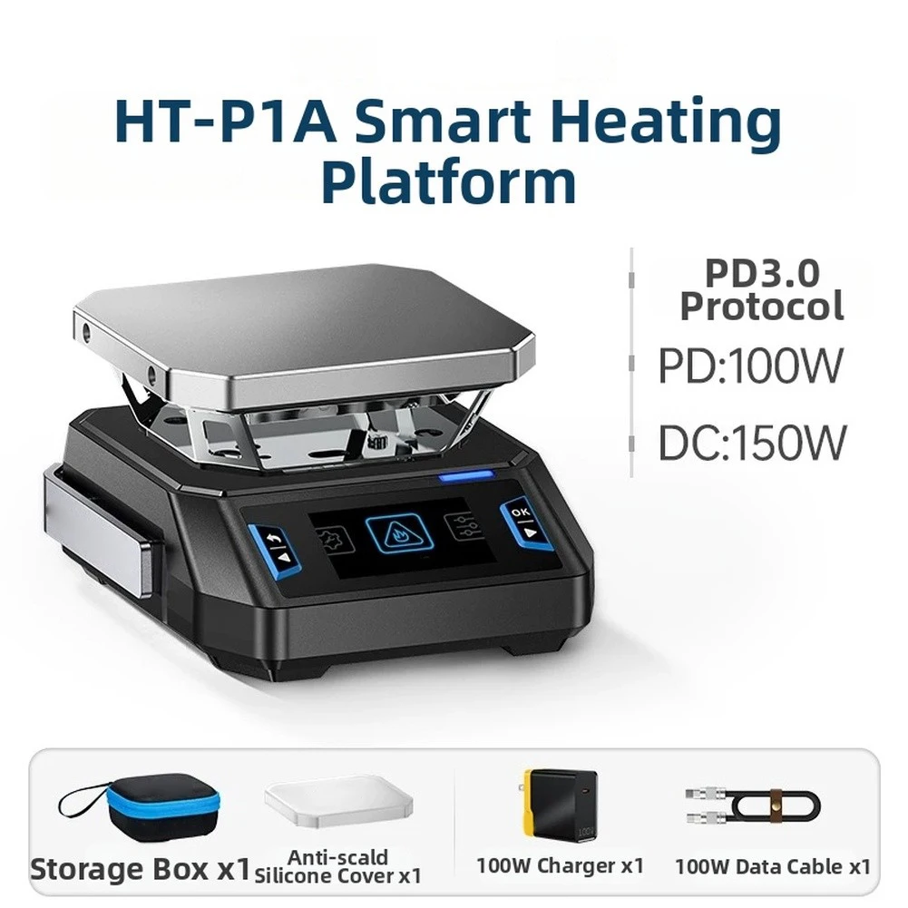 150W HT-P1A Preheating Plate for BGA Rework and PCB Repair with Aluminum Alloy Body and PID Controlled Temperature Distribution