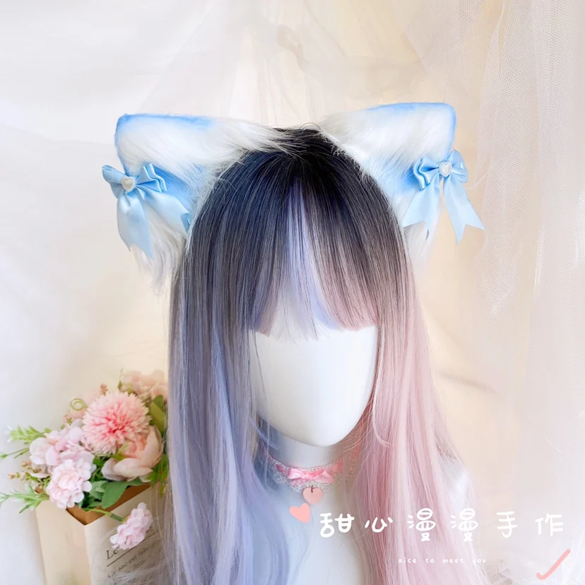 

Japanese lolita hand made beast ear hair hoop fluffy cat cat ear hair cos accessories