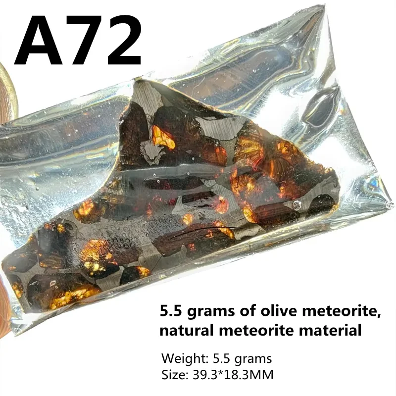 1.1g-200g piece of meteorite rare sliced from Kenya pallasite meteorite