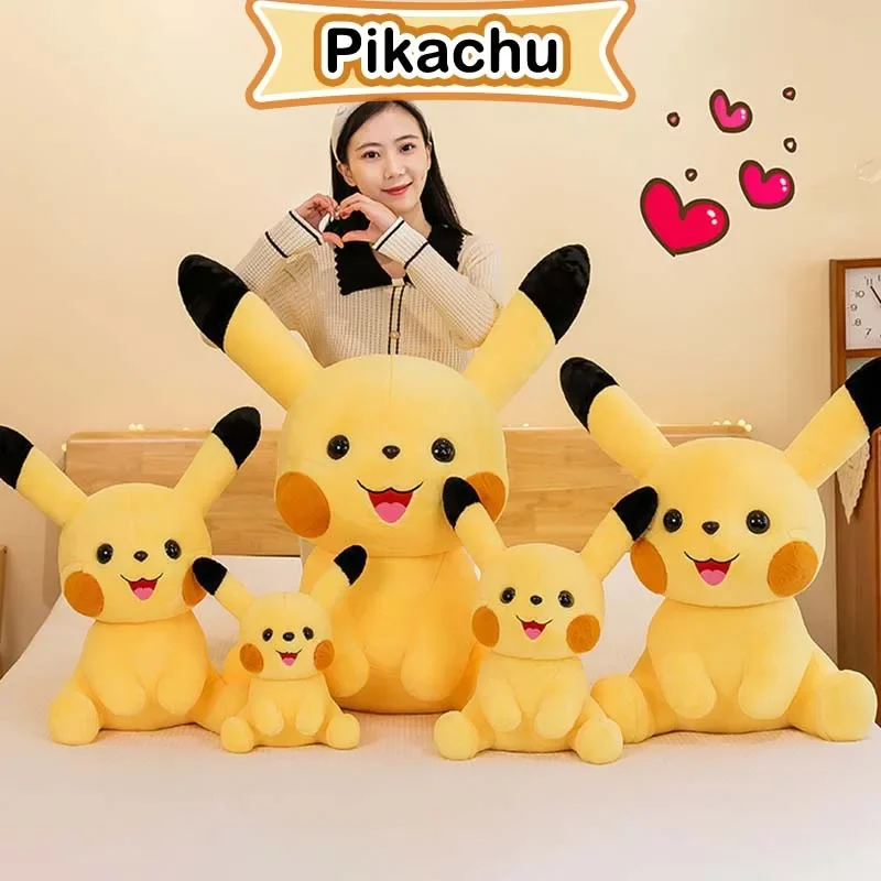 Pokemon pikachu brinquedos de pelúcia pokémon anime plushie boneca 30-85cm kawaii travesseiro coelho pikachu presentes de natal de pelúcia para crianças