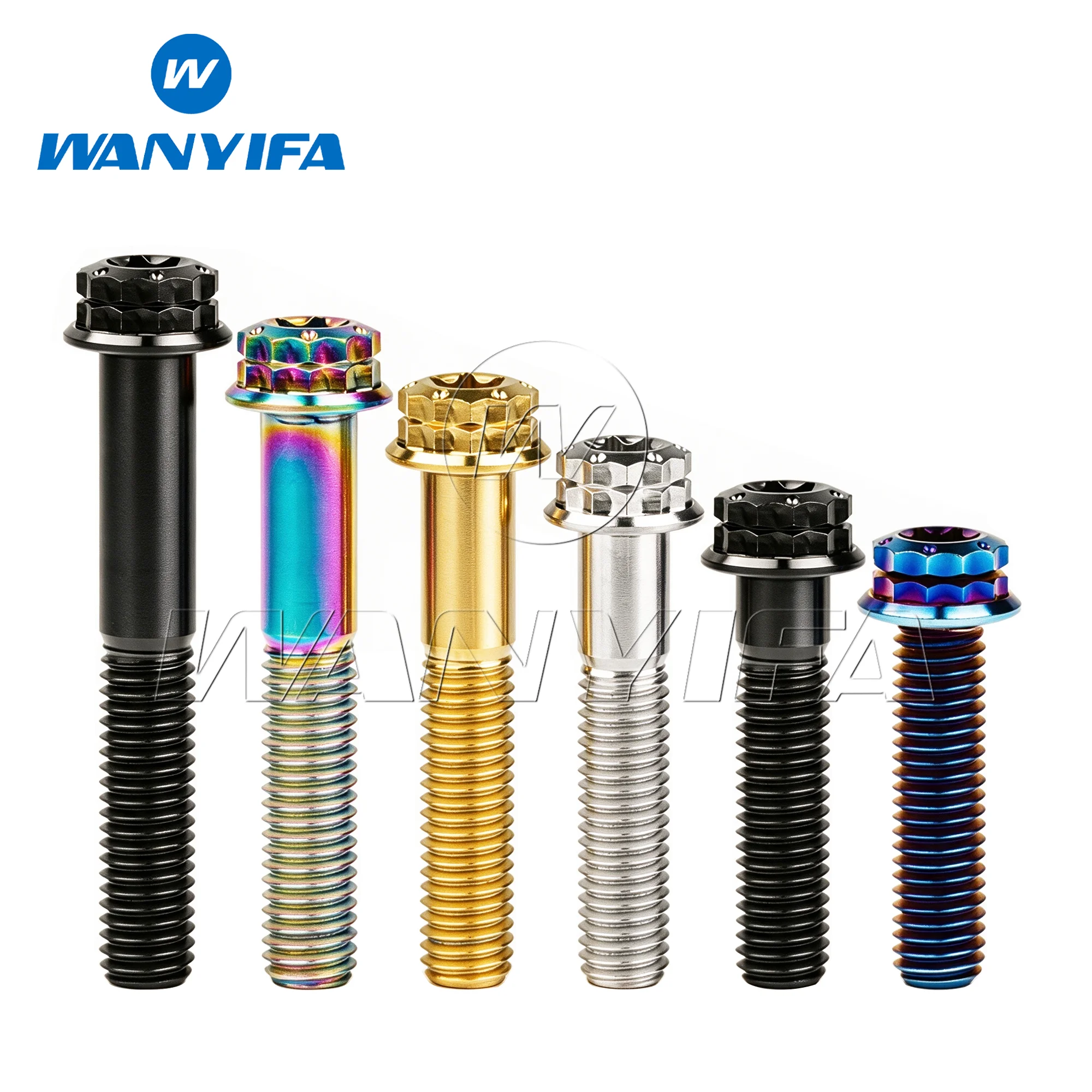 Wanyifa Titanium Bolt M10x20 25 30 35 40 45 50 55 60 65 70mm Flange 12 Points Torx Head Screws for Motorcycle Calipers Refitted