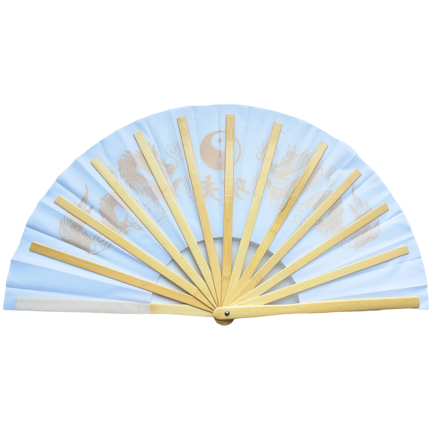 Kun Master Tai Chi Fan Bamboo Kung Fu Martial Arts 34 centymetrowe wentylatory Wushu Art Martiaux Cosplay Dance Performance Fan White