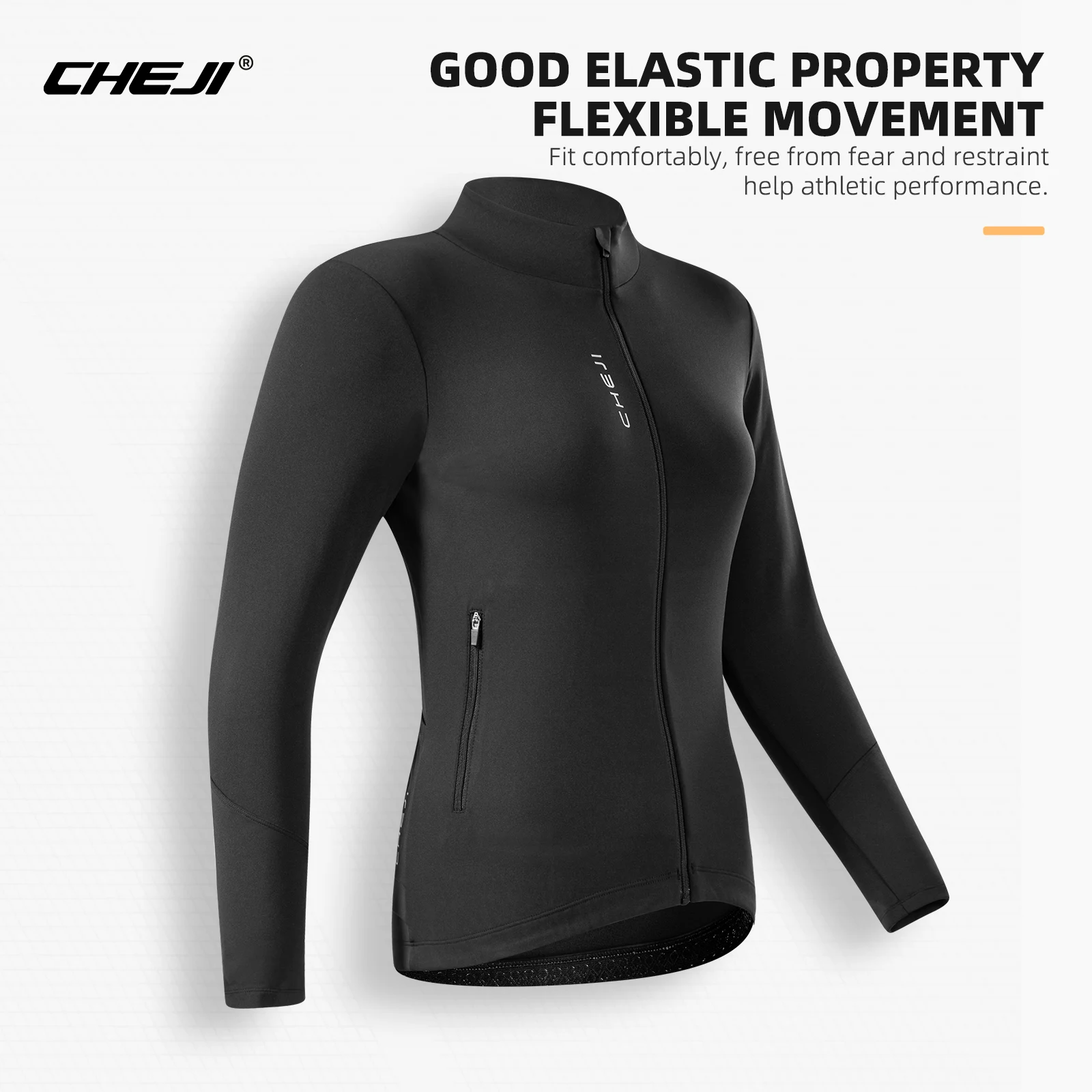 CHEJI Winter Women Cycling Jackets Jerseys Long Sleeves Full-zips Fleece-Lined Clothes Riding Sport Breathable Slim Ciclismo