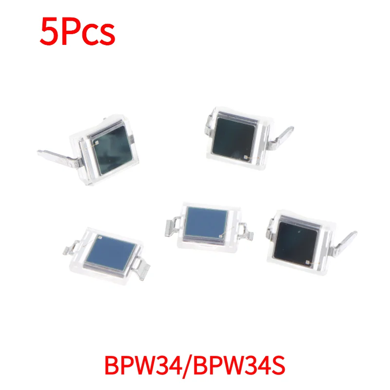 5Pcs Photodiode BPW34S BPW34 Surface Mount/Direct Plug-in SMD-2/DIP-2 Silicon PIN Photodiode Infrared Receiver Tube‘