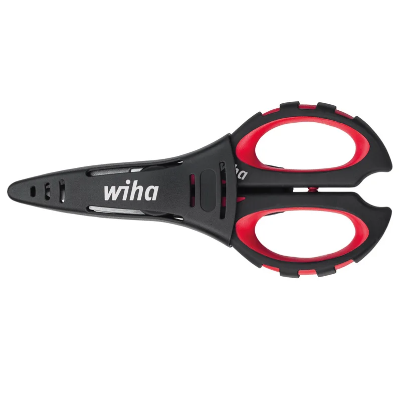 Wiha 41923 Craftsman\'s Scissors 160mm Length Electrician\'s Universal Shears with Crimp Function Stripping Skinning and Cutting