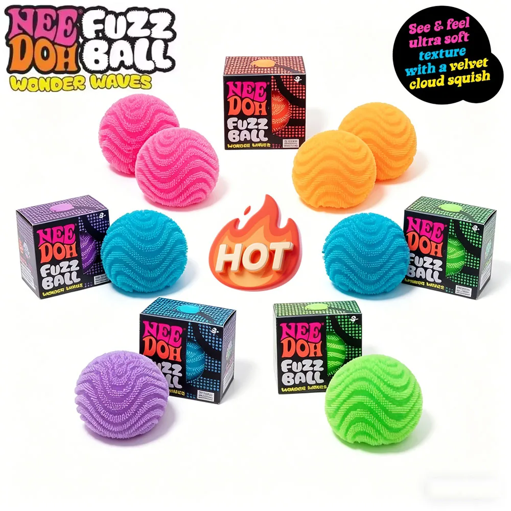 

2026 NeeDoh Fuzz Ball Blind Box Series - Soft Stress Relief Toy Fun Desktop Ornament for Pressure Relief