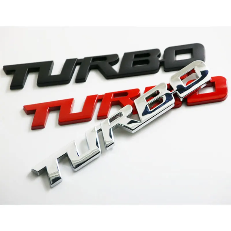 

3D Metal TURBO Emblem Nameplate Waterproof Sticker For Automotive Trunk Fender Exterior Decoration Styling Accessories