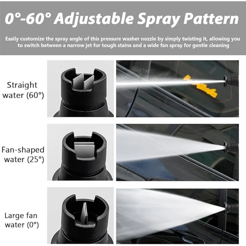 

1pc Adjustable Pressure Washer Nozzle Tip 1/4 Inch Quick Connect 030 Pressure Washer Rotating Spray Turbo Nozzle 3000 PSI