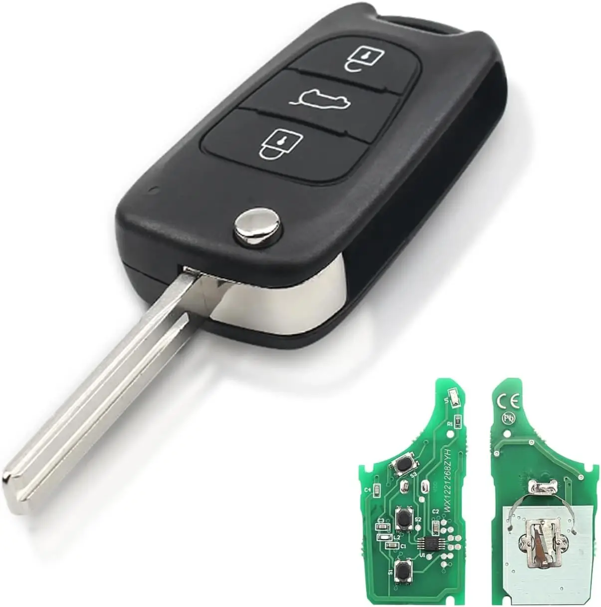 

3 кнопки дистанционного управления Hyundai для Hyundai i20 i30 i35 Kia K2 K5 Sorento Sportage Elantra с лезвием 433 МГц ID46 чип