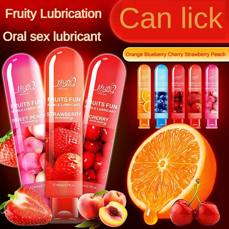80ML Fruit Flavored Body Lubricant Adult Sex Toy Edible Gel Health Product Perfect Warm-Up Sensual Massage Adult Product