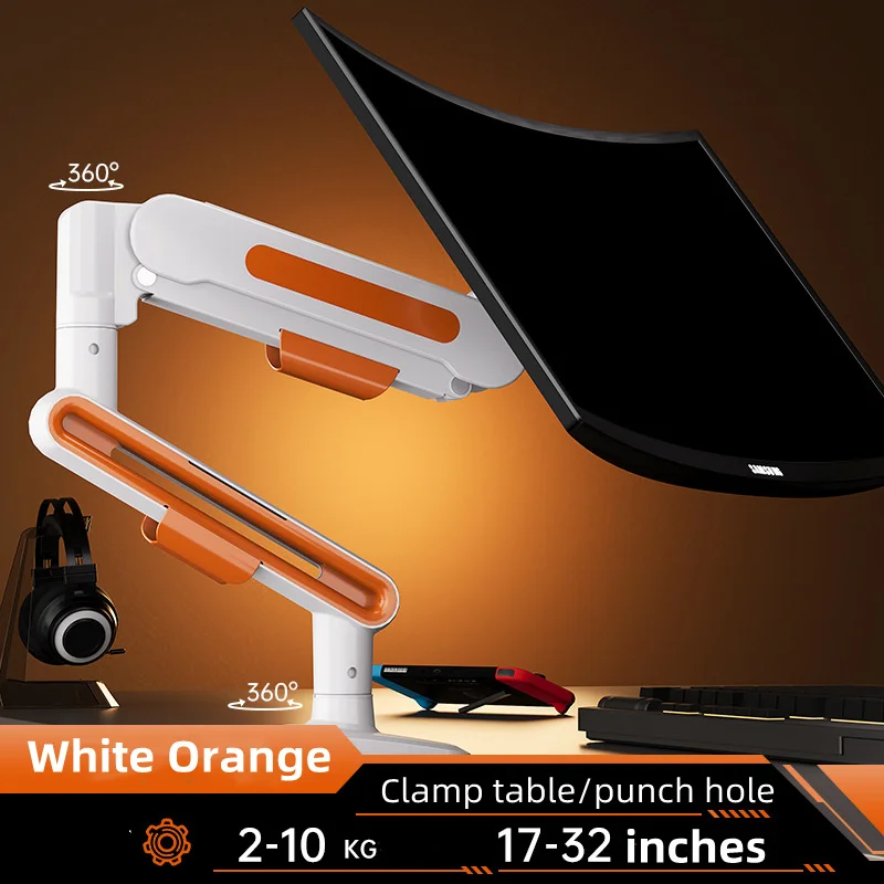 

Новый кронштейн для одного монитора до 32 дюймов и 19,8 фунтов, настольная подставка для экрана компьютера, регулируемое настольное крепление для монитора ПК/ТВ