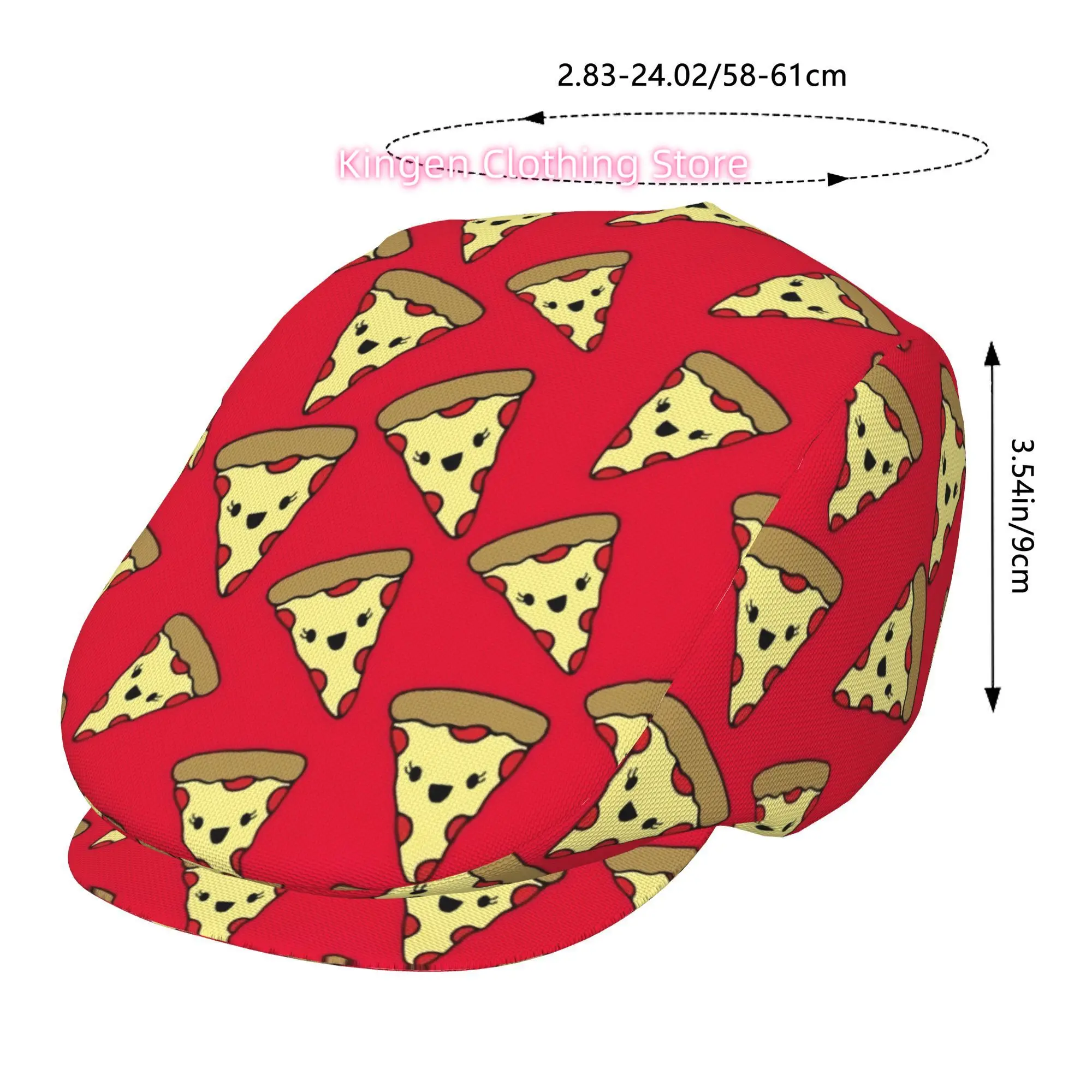 1pc of a Cheerful Pizza-Patterned Beret, a Vintage Newsboy Hat, Suitable for Everyone, an Essential Fashion Item for Both Casual