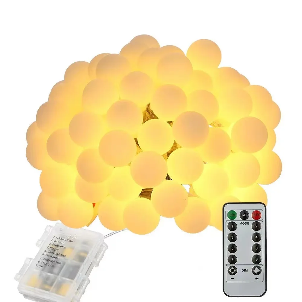 Outdoor-Camping Atmosphäre Lichterkette Batterie fach gefrostet kleine runde Kugel bunte Lichter Deckende ko ration Drachen ball lig