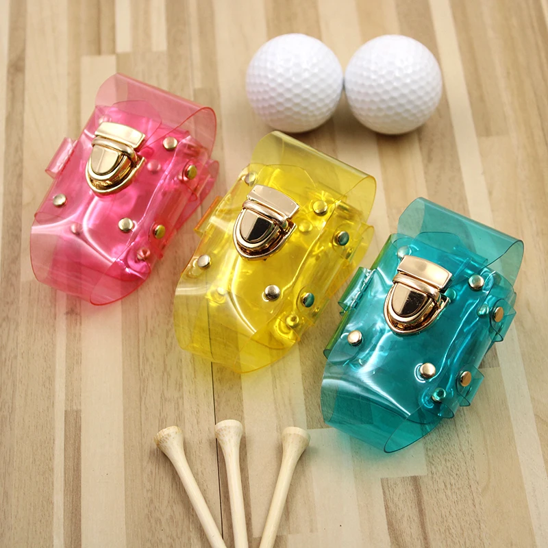 Golf Ball Bag and Tee Holder, Golf Ball Storage Carry Pouch Premium Leather Portable Personalized  Bag Golf Accessories