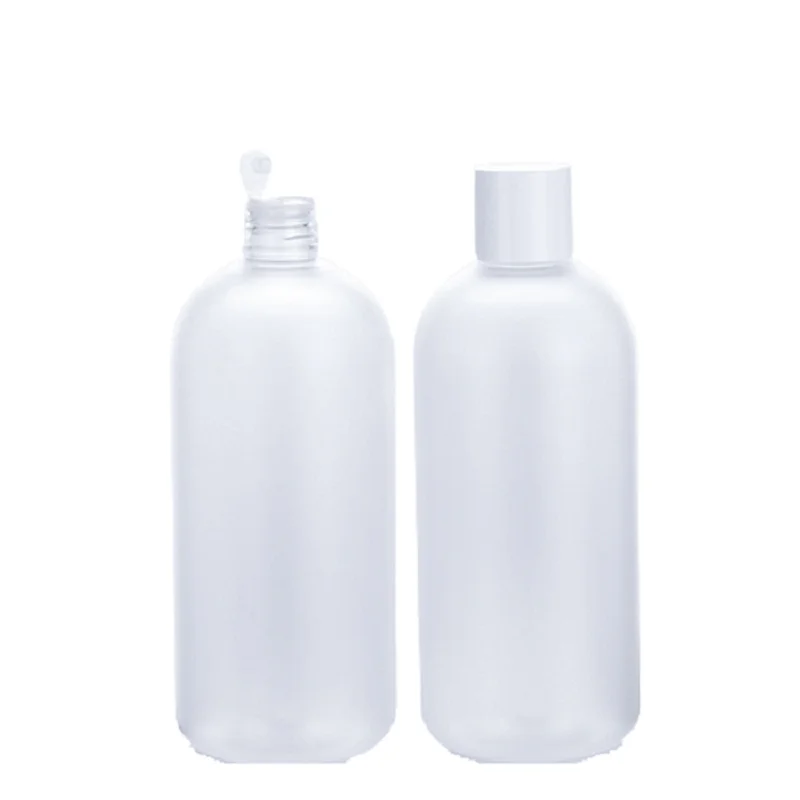 

10Pcs Empty Plastic Frosted Bottle Round Shoulder PET 500MLWhite Screw Lid With Inner Plug Portable Refillable Packaging Bottles