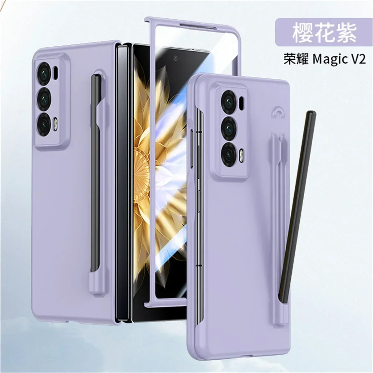 Matte Armor Handyhülle für Honor Magic V3 V2 VS2 PC, Hartschalenschutz, stoßfester Filmschutz mit S-Stifthalter-Abdeckung – Detail 9