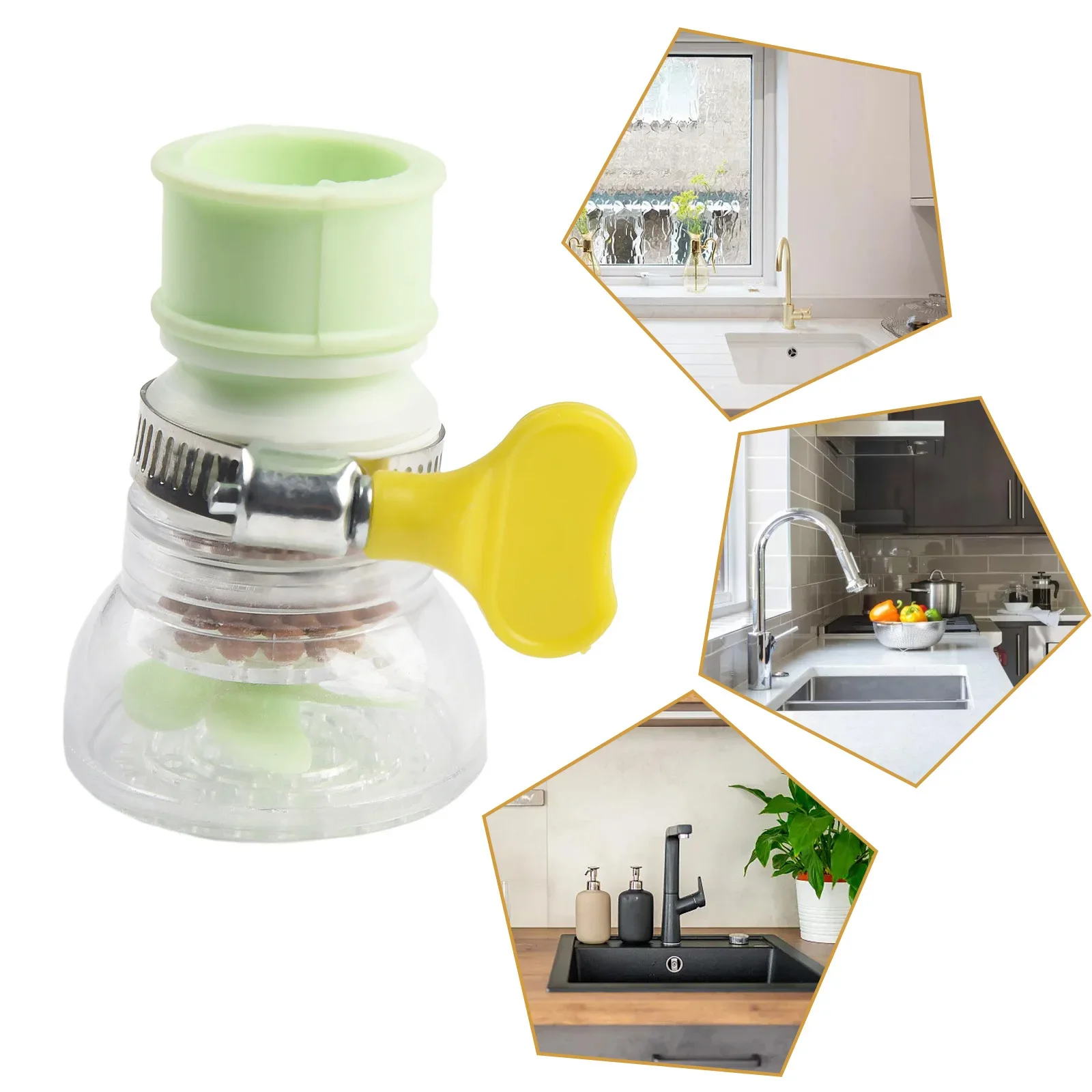 1pc Faucet Filter Splash Proof Kitchen Rotatable Retractable Faucet Extender Kitchen Bathroom Sink Water Filter Extender