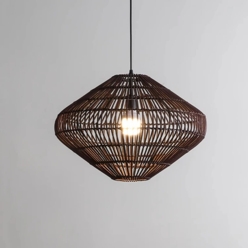 

Wabi-sabi Style Handmade Rattan Pendant Lamp Restaurant Dining Table Lamp Bedroom Tea Room Bar Counter Balcony Lighting Fixture
