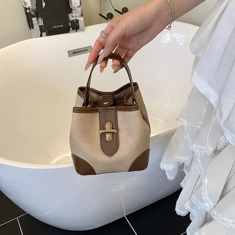 

2025 Premium Bucket Bag - Textured Leather Shoulder Purse with Chain Strap, Elegant Work Tote for Women, Office & Travel