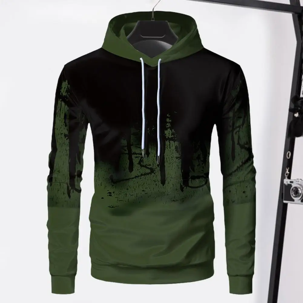 Men Printed Hoodie Men's 3d Contrast Color Printing Drawstring Hoodie for Outdoor Fitness Spring Fall Sport Baseball Hoodie